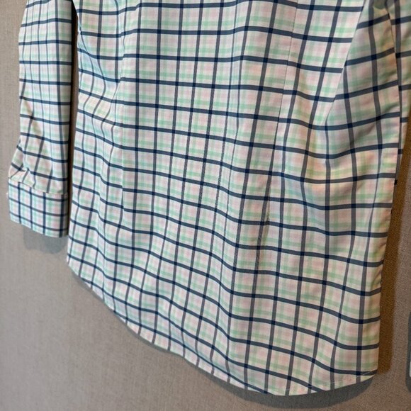 Mizzen+Main Leeward Collection Dress Shirt Pastel Plaid Performance Fabric Small - Picture 6 of 9